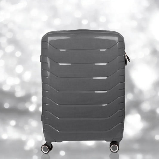 Troler voiaj Mare L, StowAway, Naimeed D5967, 4 roti duble 360 grade, PP, inchidere cifru, Gri, 44x26x61cm