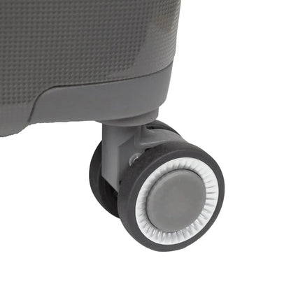 Troler voiaj Mediu M, StowAway, Naimeed D5967, 4 roti duble 360 grade, PP, inchidere cifru, Gri, 39x22x51cm