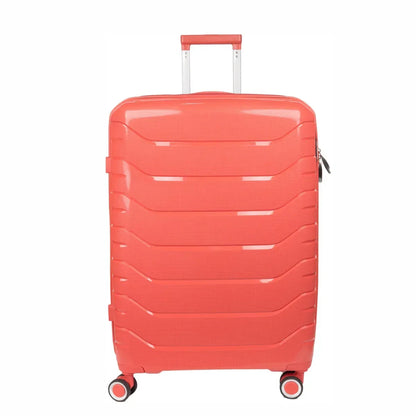 Troler voiaj Mare L, StowAway, Naimeed D5969, 4 roti duble 360 grade detasabile , PP, inchidere cifru, Rosu, 44x26x61cm