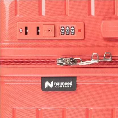 Troler voiaj Mare XL, StowAway, Naimeed D5969, 4 roti duble 360 grade detasabile , PP, inchidere cifru, Rosu, 51x29.5x70cm
