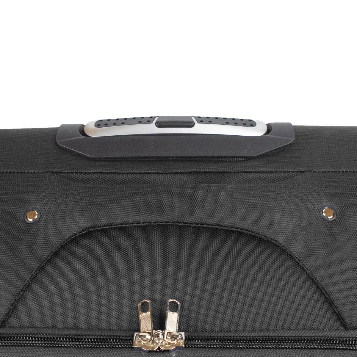 Troler voiaj Mic, Naimeed D5971, 4 roti duble 360 grade, material textil, inchidere cifru, Negru, 36x23x52cm