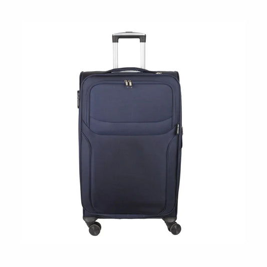 Troler voiaj Mic, Naimeed D5972, 4 roti duble 360 grade, material textil, inchidere cifru, Albastru, 36x23x52cm