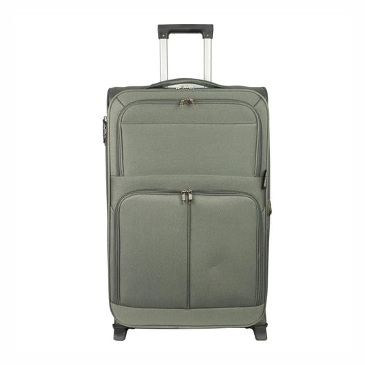 Troler voiaj Mare, Naimeed D5975, 2 roti, material textil, inchidere cifru, Kaki, 45x30x73cm