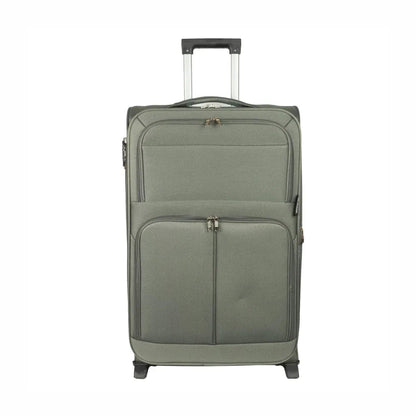 Troler voiaj Mediu, Naimeed D5975, 2 roti, material textil, inchidere cifru, Kaki, 40x28x63cm