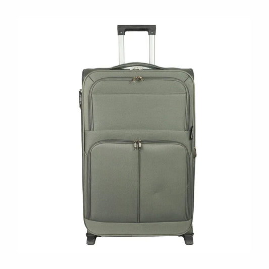 Troler voiaj Mediu, Naimeed D5975, 2 roti, material textil, inchidere cifru, Kaki, 40x28x63cm