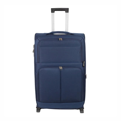Troler voiaj Mare, Naimeed D5976, 2 roti, material textil, inchidere cifru, Albastru, 45x30x73cm