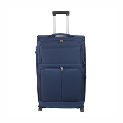 Troler voiaj Mediu, Naimeed D5976, 2 roti, material textil, inchidere cifru, Albastru, 40x28x63cm
