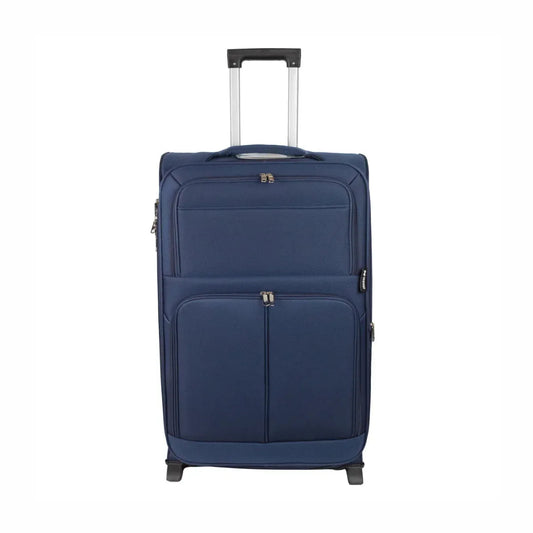 Troler voiaj Mediu, Naimeed D5976, 2 roti, material textil, inchidere cifru, Albastru, 40x28x63cm