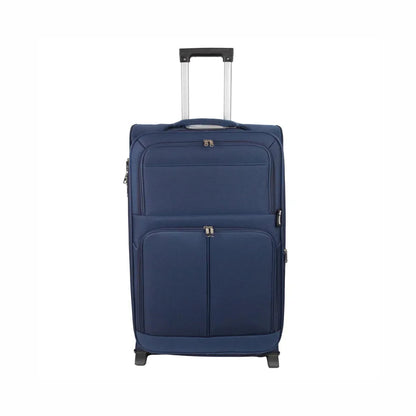 Troler voiaj Mic, Naimeed D5976, 2 roti, material textil, inchidere cifru, Albastru, 35.5x26x52cm