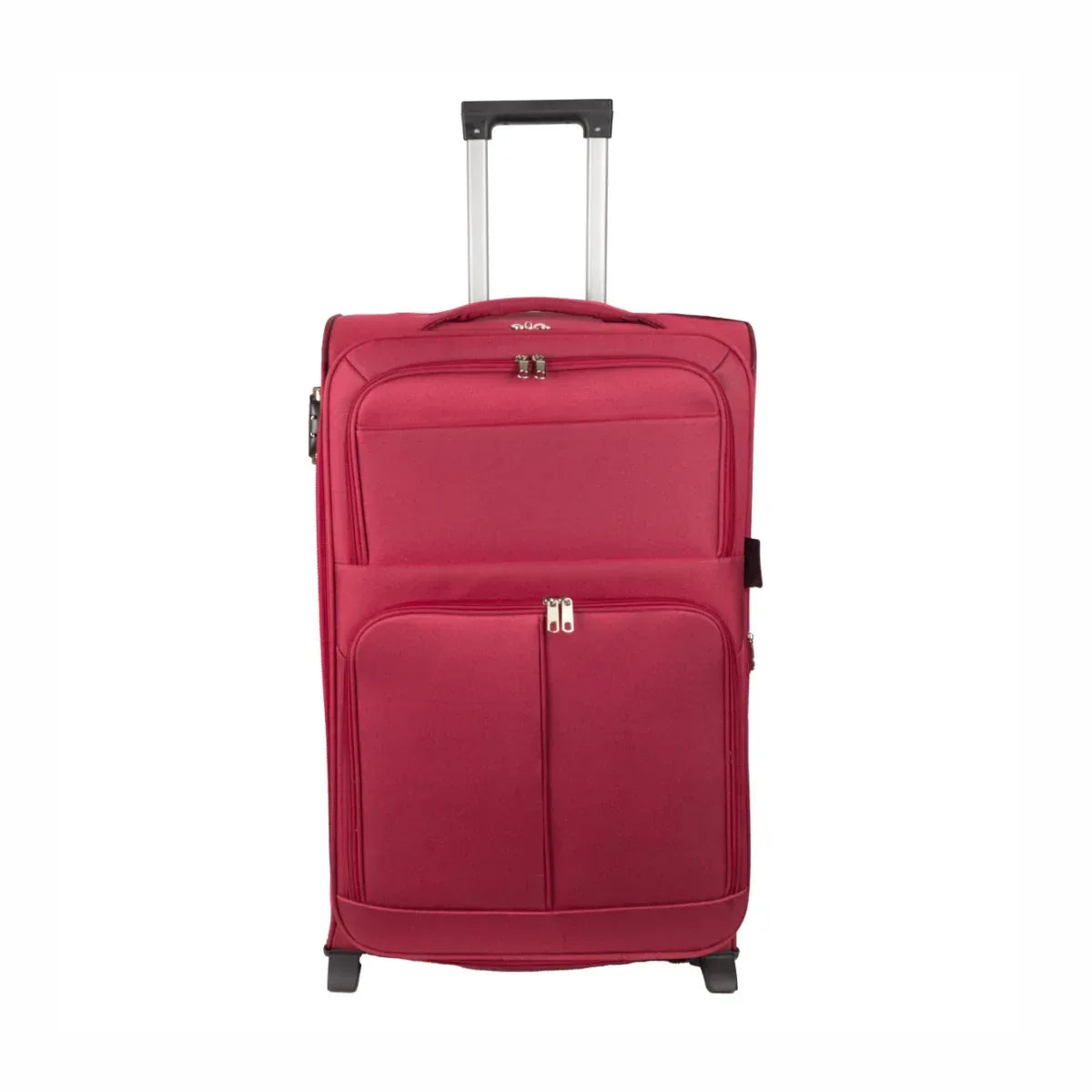 Troler voiaj Mediu, Naimeed D5977, 2 roti, material textil, inchidere cifru, Rosu, 40x28x63cm