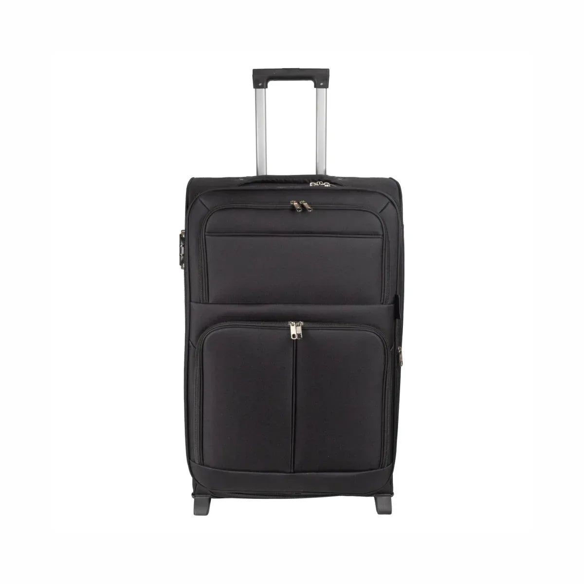 Troler voiaj Mic, Naimeed D5978, 2 roti, material textil, inchidere cifru, Negru, 35.5x26x52cm