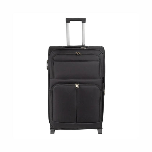 Troler voiaj Mic, Naimeed D5978, 2 roti, material textil, inchidere cifru, Negru, 35.5x26x52cm