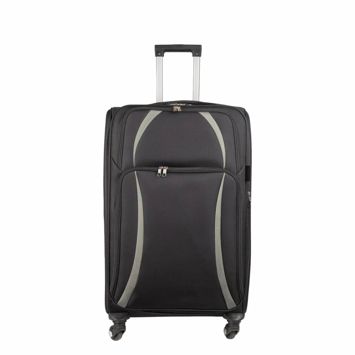 Troler voiaj Mic, Naimeed D5979, 4 roti, material textil, inchidere cifru, Negru, 35.5x26x52cm
