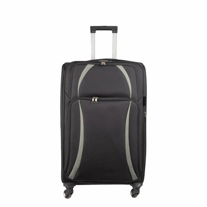 Troler voiaj Mic, Naimeed D5979, 4 roti, material textil, inchidere cifru, Negru, 35.5x26x52cm