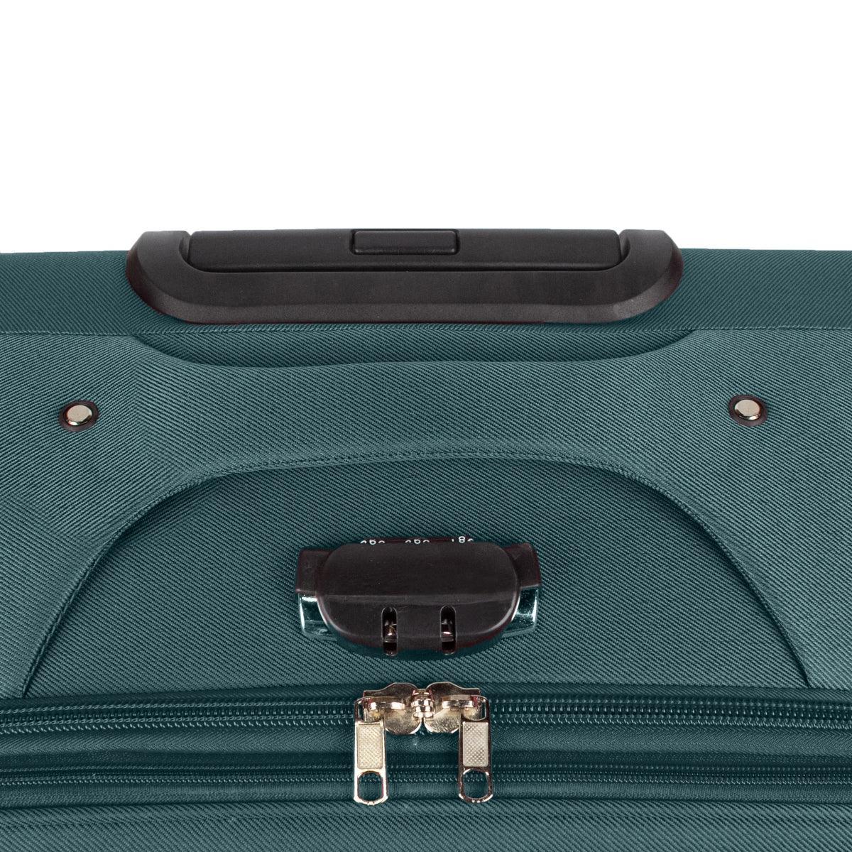 Troler voiaj Mic, Naimeed D5981, 4 roti, material textil, inchidere cifru, Verde, 35.5x26x52cm