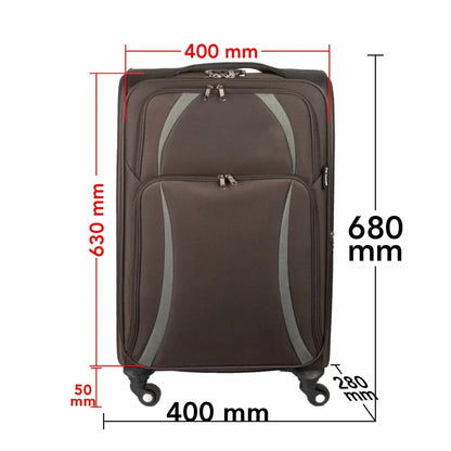 Troler voiaj Mediu, Naimeed D5982, 4 roti, material textil, inchidere cifru, Maro, 40x28x63cm