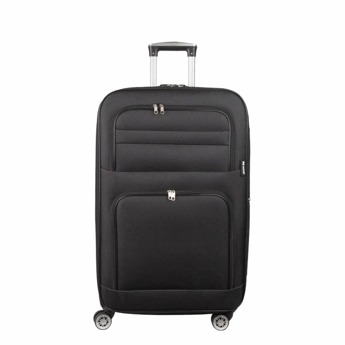 Troler voiaj Mic, Naimeed D5992, 4 roti, material textil, inchidere cifru, Negru, 37x24x55cm