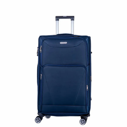 Troler voiaj Mic, Naimeed D5999, 4 roti duble 360 grade, material textil, inchidere cifru, Albastru, 35x21x58cm