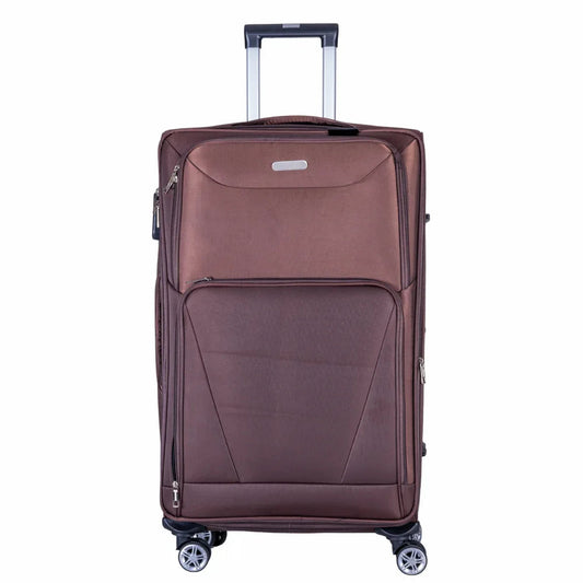Troler voiaj Mare, Naimeed D6000, 4 roti duble 360 grade, material textil, inchidere cifru, Maro, 46x27x78cm