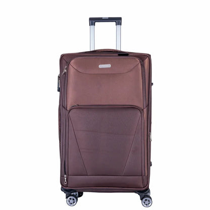 Troler voiaj Mediu, Naimeed D6000, 4 roti duble 360 grade, material textil, inchidere cifru, Maro, 41x23x68cm
