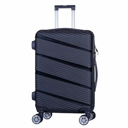 Troler voiaj Mare, Naimeed D6006, 4 roti duble 360 grade, PP, inchidere cifru, Negru, 46x25x64cm