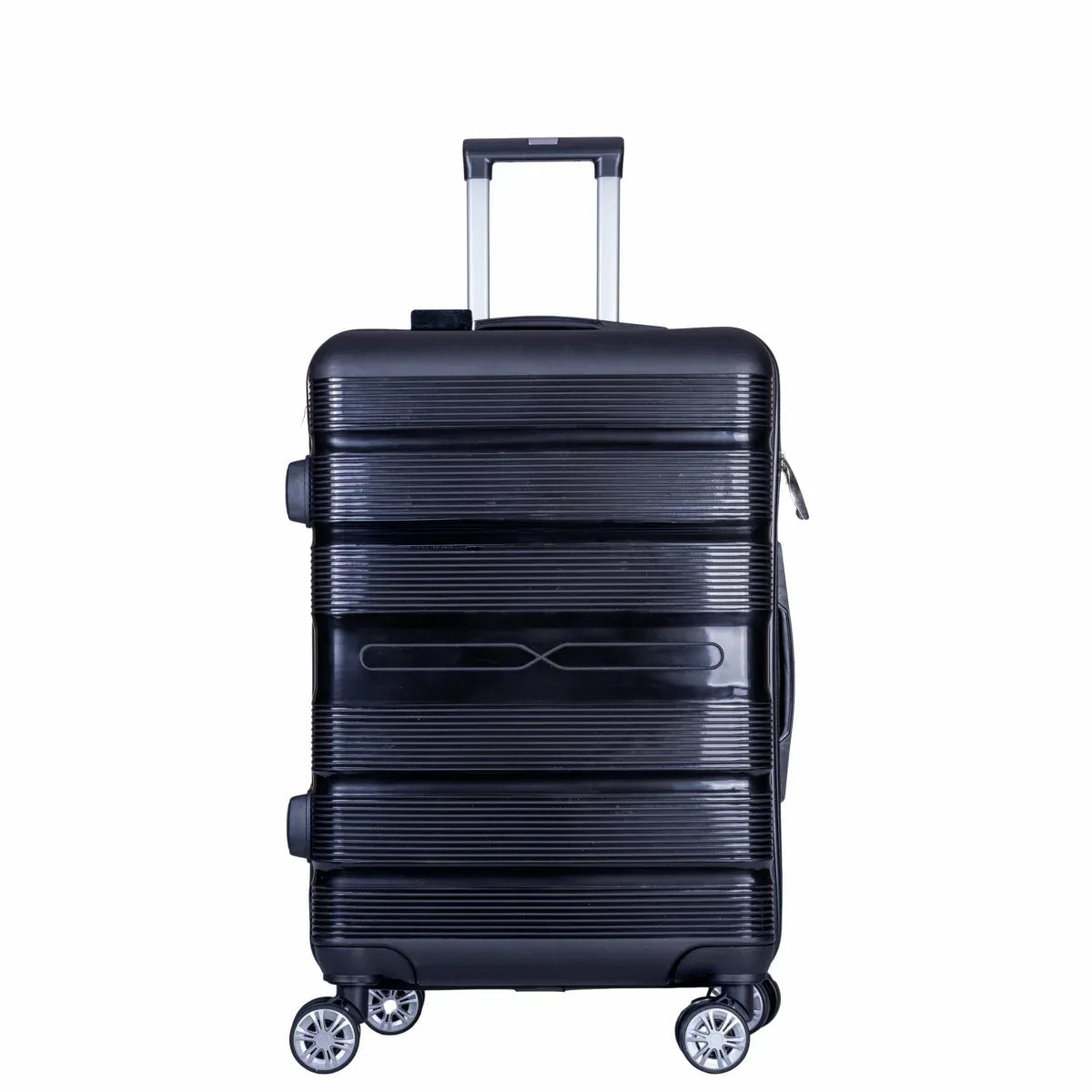 Troler voiaj Mic, Naimeed D6008, 4 roti duble 360 grade, PP, inchidere cifru, Negru, 36x21.5x50cm