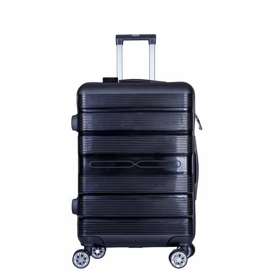 Troler voiaj Mic, Naimeed D6008, 4 roti duble 360 grade, PP, inchidere cifru, Negru, 36x21.5x50cm