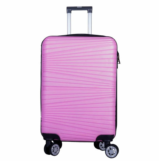 Troler voiaj Mare, Naimeed D6009, 4 roti duble 360 grade, PP, inchidere cifru, Roz, 45x24.5x69cm