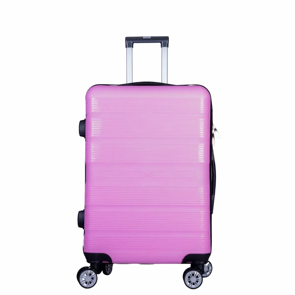 Troler voiaj Mic, Naimeed D6012, 4 roti duble 360 grade, PP, inchidere cifru, Roz, 36x21.5x50cm