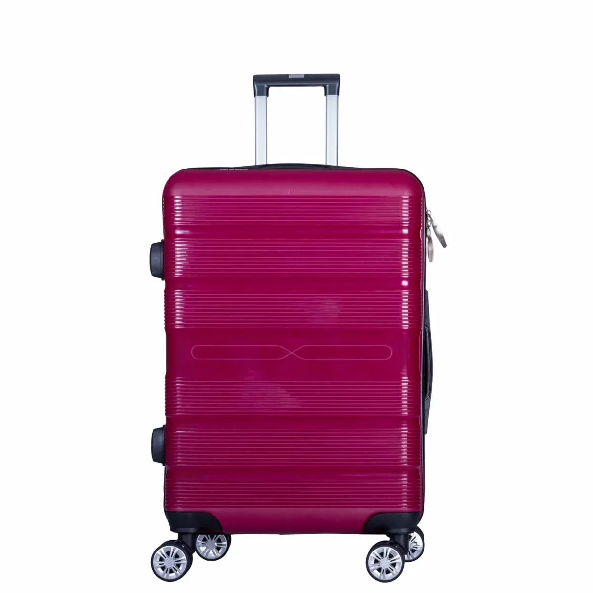 Troler voiaj Mic, Naimeed D6016, 4 roti duble 360 grade, PP, inchidere cifru, Visiniu, 36x21.5x50cm