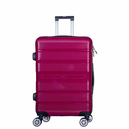 Troler voiaj Mic, Naimeed D6016, 4 roti duble 360 grade, PP, inchidere cifru, Visiniu, 36x21.5x50cm