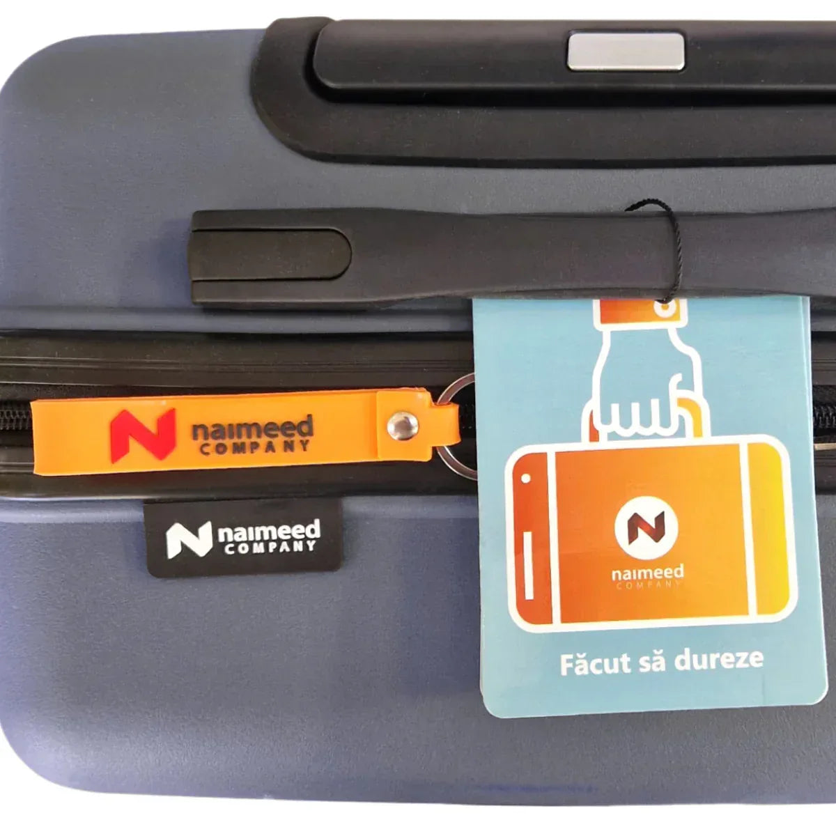 Troler voiaj Mare, Naimeed D6017, 4 roti duble 360 grade, PP, inchidere cifru, Gri, 45x24.5x69cm