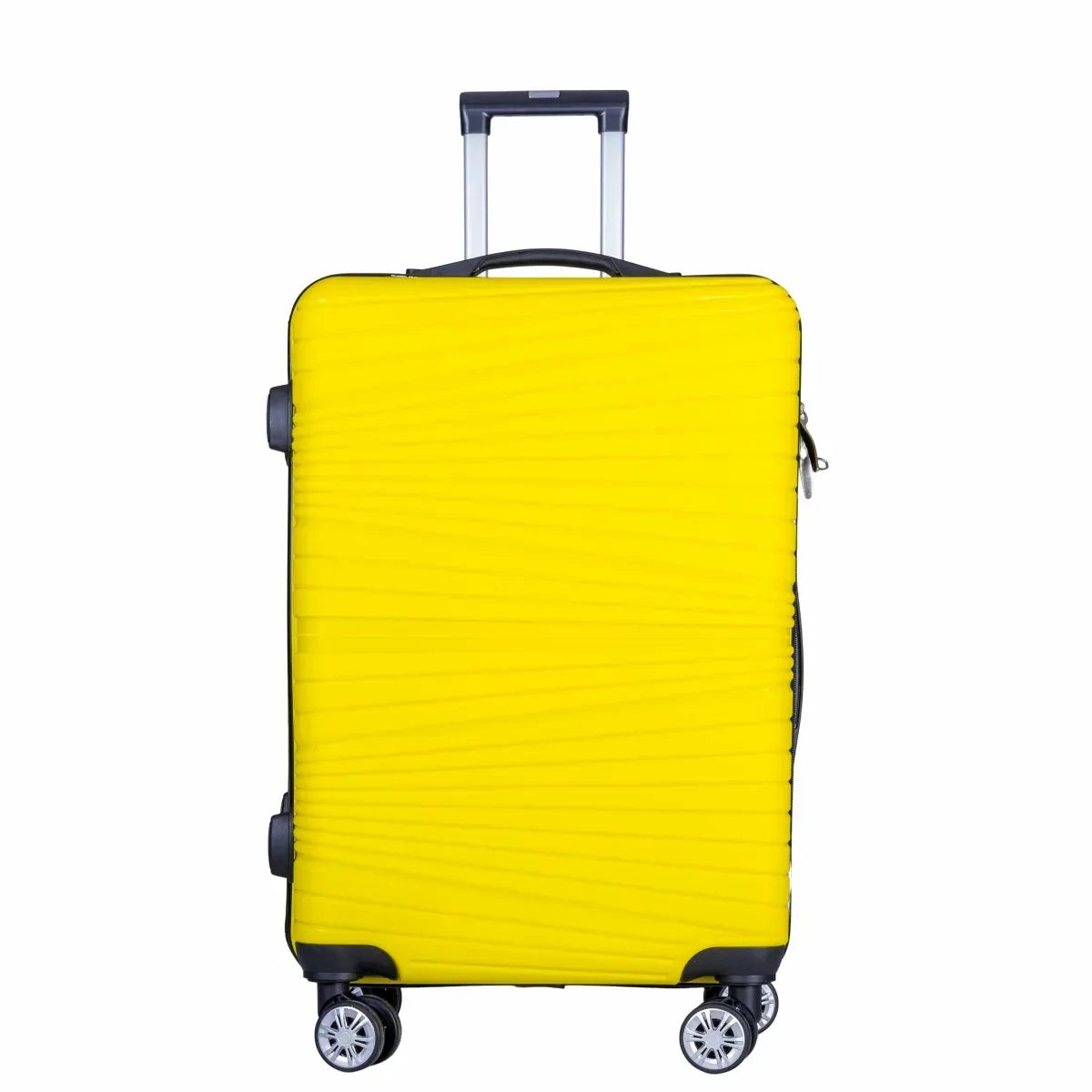 Troler voiaj Mediu, Naimeed D6021, 4 roti duble 360 grade, PP, inchidere cifru, Galben, 37x22x52cm