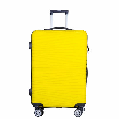 Troler voiaj Mediu, Naimeed D6021, 4 roti duble 360 grade, PP, inchidere cifru, Galben, 37x22x52cm