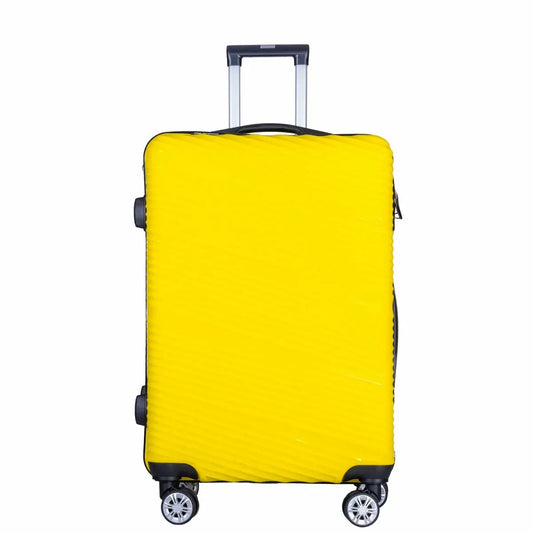 Troler voiaj Mediu, Naimeed D6022, 4 roti duble 360 grade, PP, inchidere cifru, Galben, 39x22.5x54cm