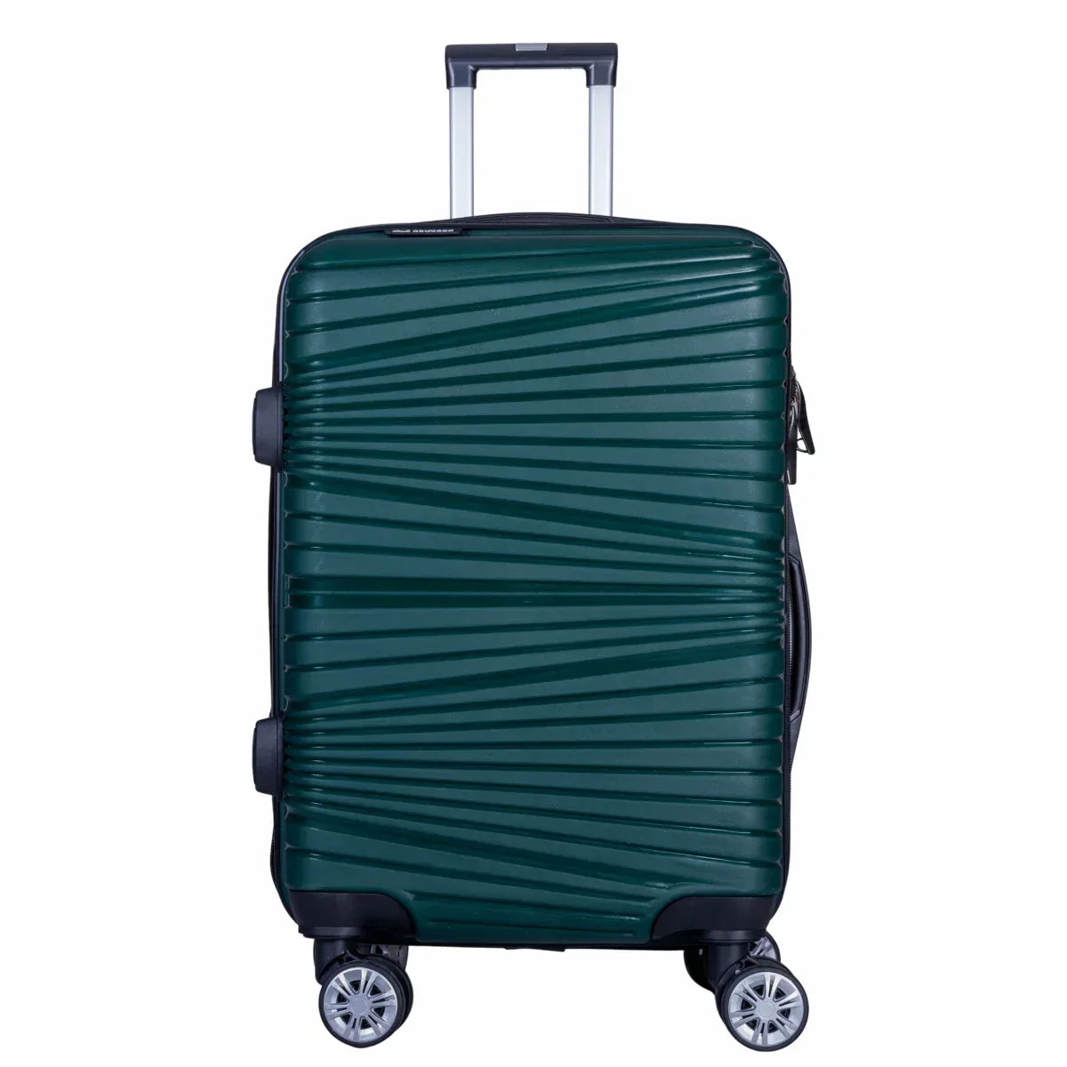 Troler voiaj Mare, Naimeed D6025, 4 roti duble 360 grade, PP, inchidere cifru, Verde, 45x24.5x69cm