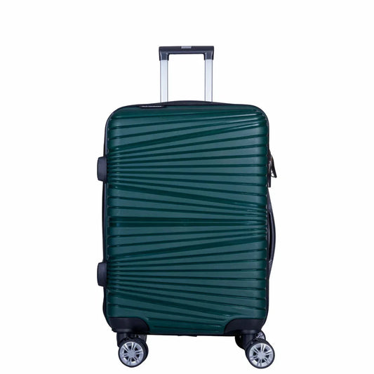 Troler voiaj Mic, Naimeed D6025, 4 roti duble 360 grade, PP, inchidere cifru, Verde, 31x20x43cm