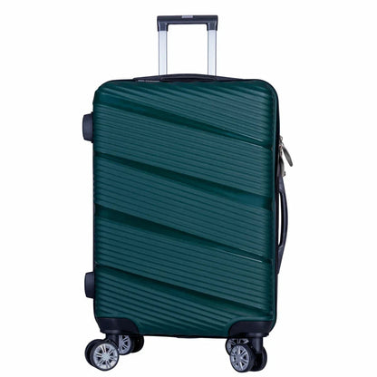Troler voiaj Mare, Naimeed D6026, 4 roti duble 360 grade, PP, inchidere cifru, Verde, 46x25x64cm