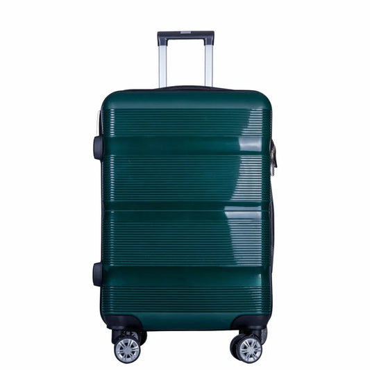 Troler voiaj Mediu, Naimeed D6027, 4 roti duble 360 grade, PP, inchidere cifru, Verde, 41x23x57cm
