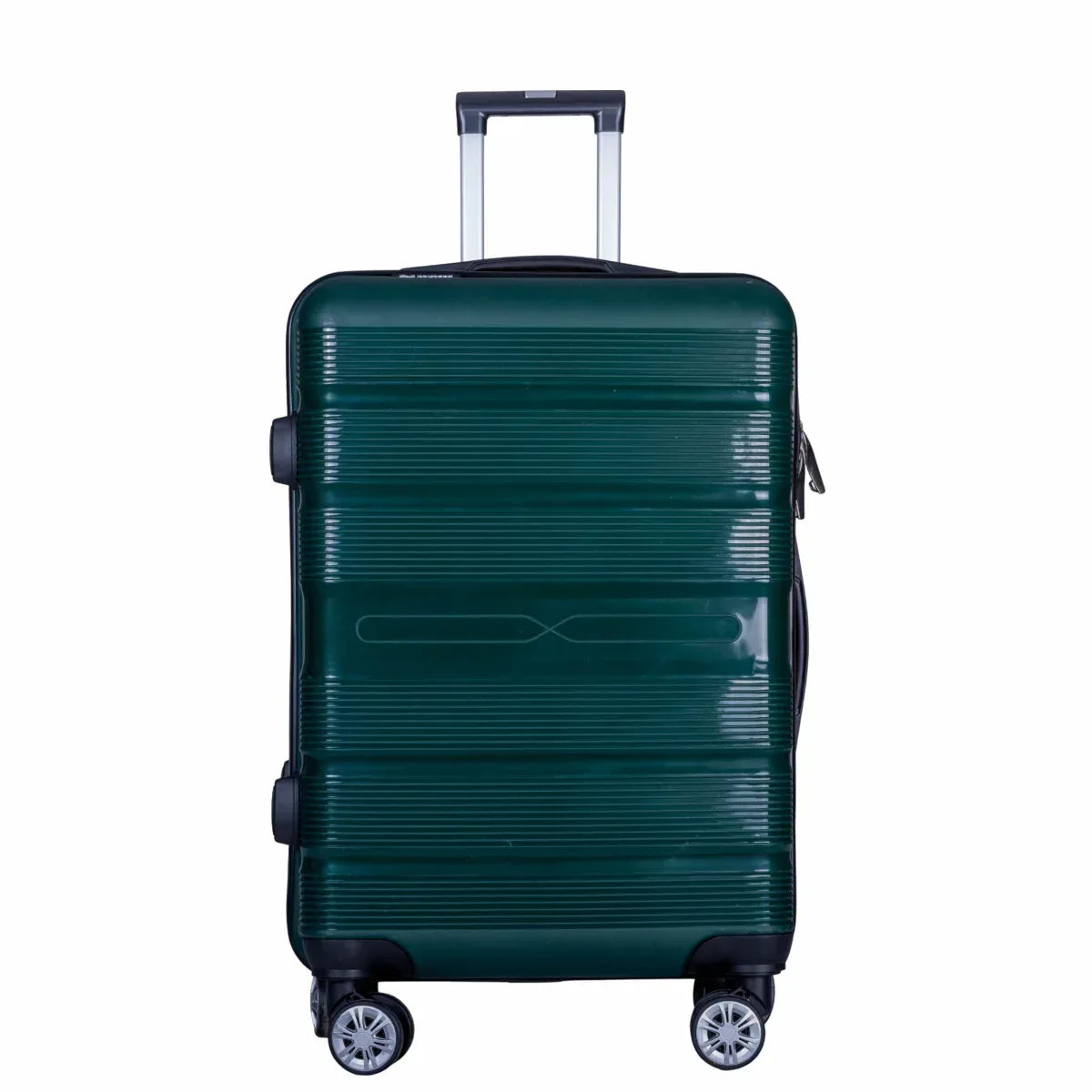 Troler voiaj Mediu, Naimeed D6028, 4 roti duble 360 grade, PP, inchidere cifru, Verde, 43x24x59cm