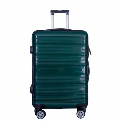 Troler voiaj Mediu, Naimeed D6028, 4 roti duble 360 grade, PP, inchidere cifru, Verde, 43x24x59cm