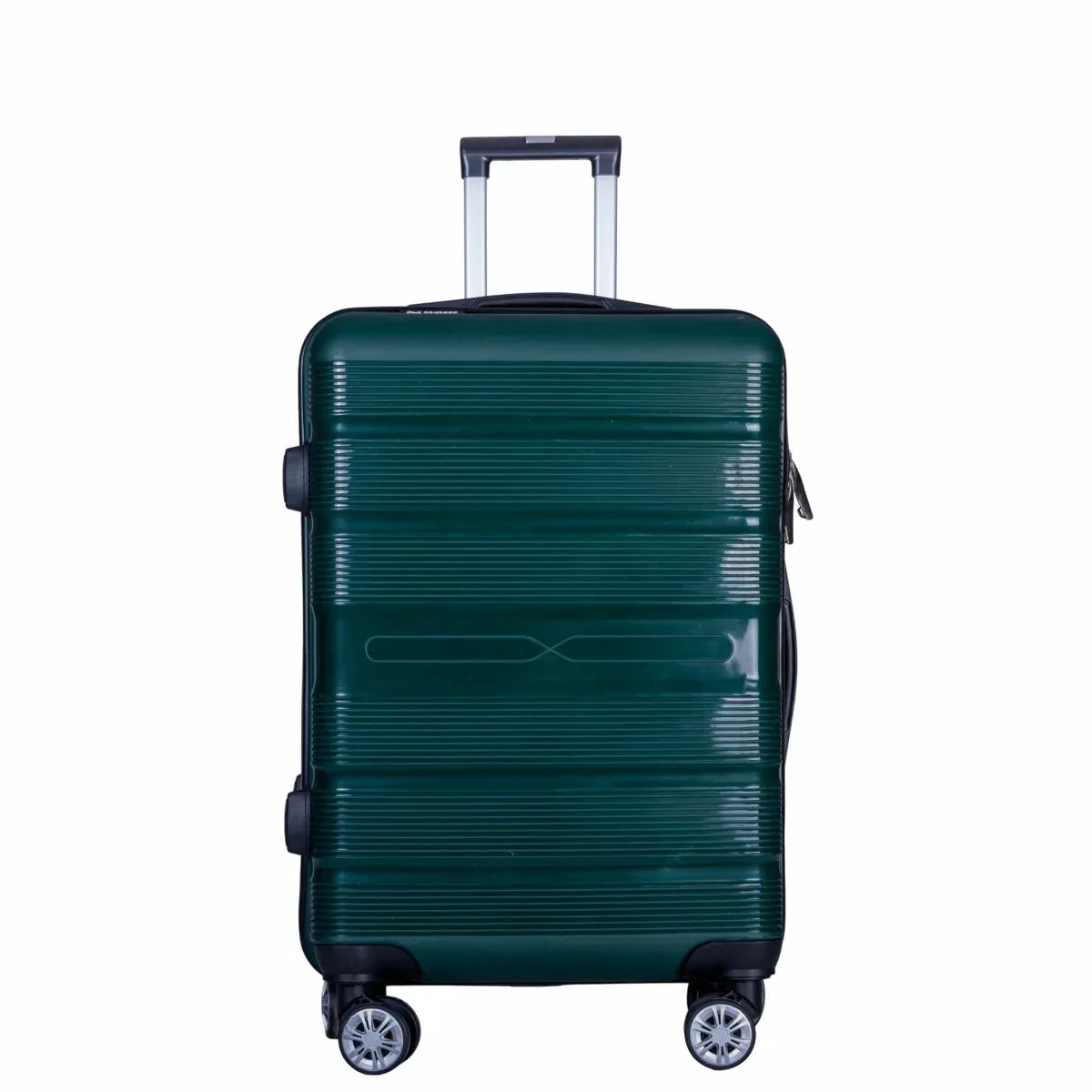 Troler voiaj Mic, Naimeed D6028, 4 roti duble 360 grade, PP, inchidere cifru, Verde, 36x21.5x50cm