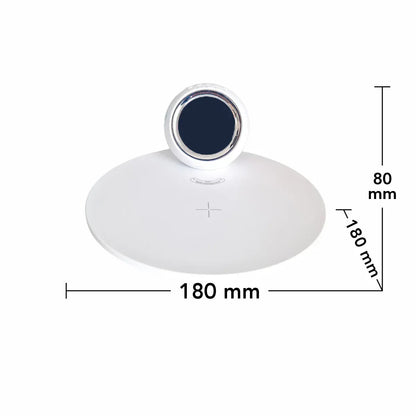 Incarcator wireless cu ceas incorporat si lumina de veghe, Naimeed D6066, Alb, 180x80x180mm