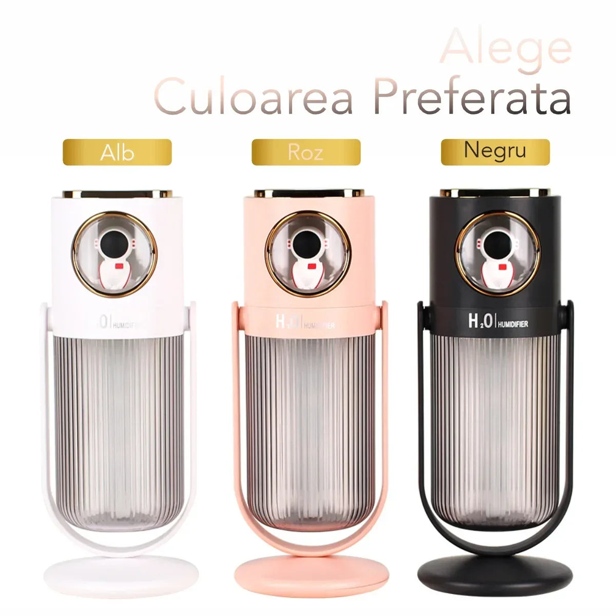 Umidificator cu aromaterapie pentru camera copiilor, Naimeed D6068, Roz, 90x230x75mm