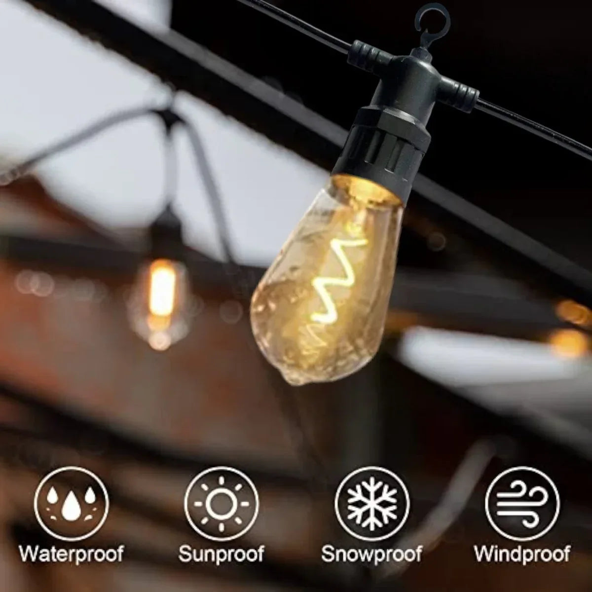 Ghirlanda luminoasa, decorativa, interconectabila, Naimeed D6117, 5m, 10 Becuri LED, Lumina Alb Cald