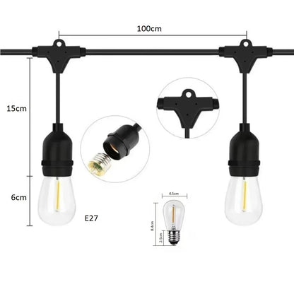 Ghirlanda luminoasa, decorativa, interconectabila, Naimeed D6121, 10m, 10 Becuri LED, Lumina Alb Rece