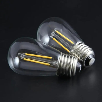 Set 10 becuri LED E27, doua filamente 2W, 220V, pentru ghirlanda, Naimeed D6130, Lumina Alb Cald