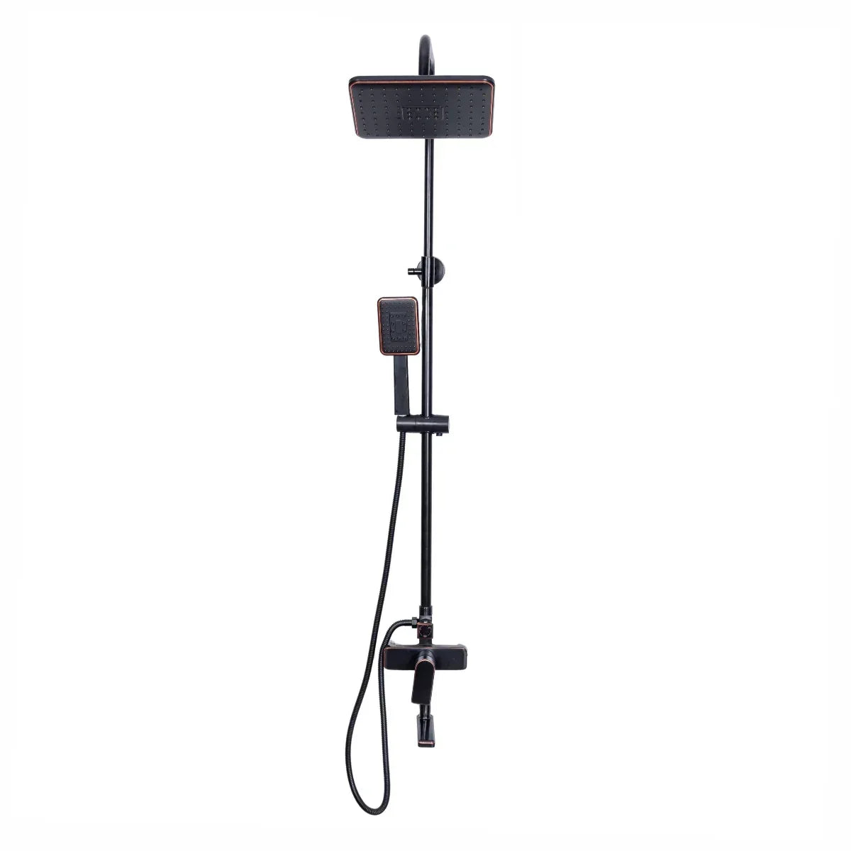 Coloana de dus, cu para fixa si para mobila, Naimeed D6137, 3 functii, otel inoxidabil, Negru