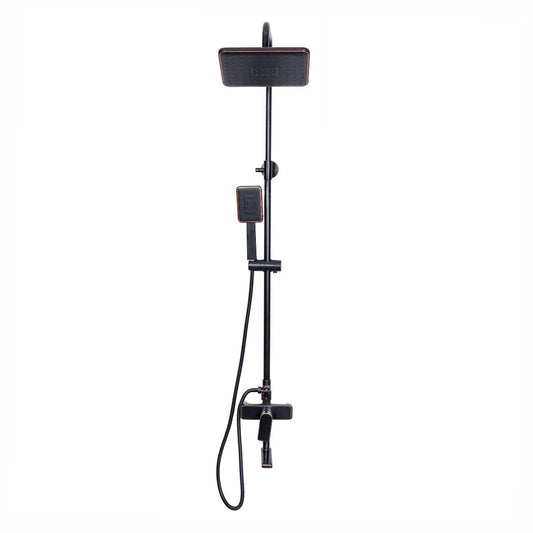 Coloana de dus, cu para fixa si para mobila, Naimeed D6137, 3 functii, otel inoxidabil, Negru