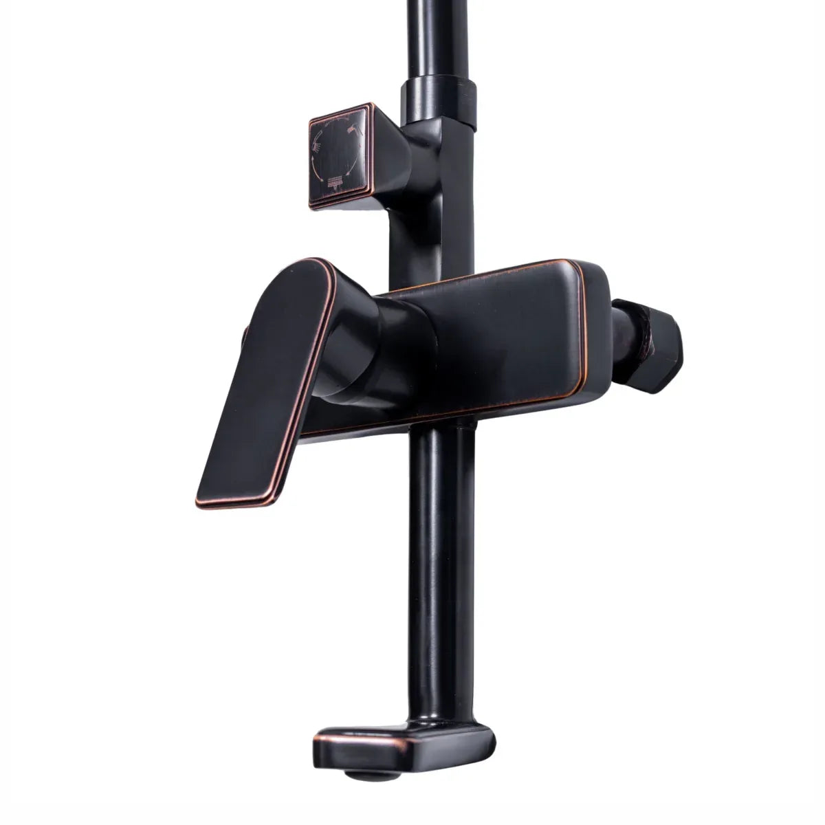 Coloana de dus, cu para fixa si para mobila, Naimeed D6137, 3 functii, otel inoxidabil, Negru